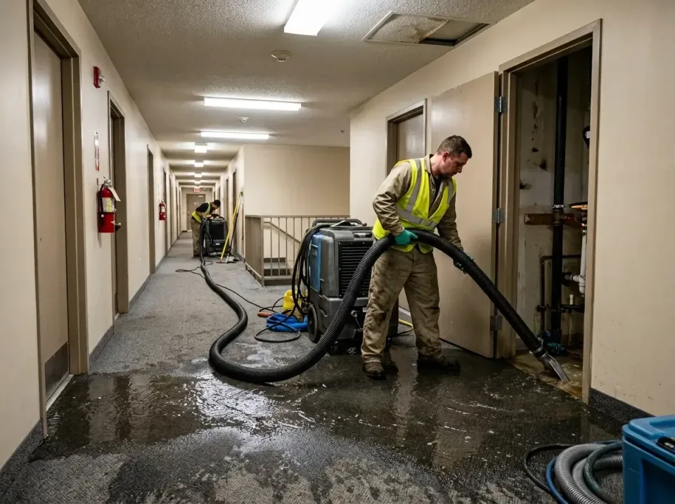 multi-unit-apartment-hallway-f-005 — frequently asked questions, Emergency Burst Pipe Water Extraction & Removal in Beckett…